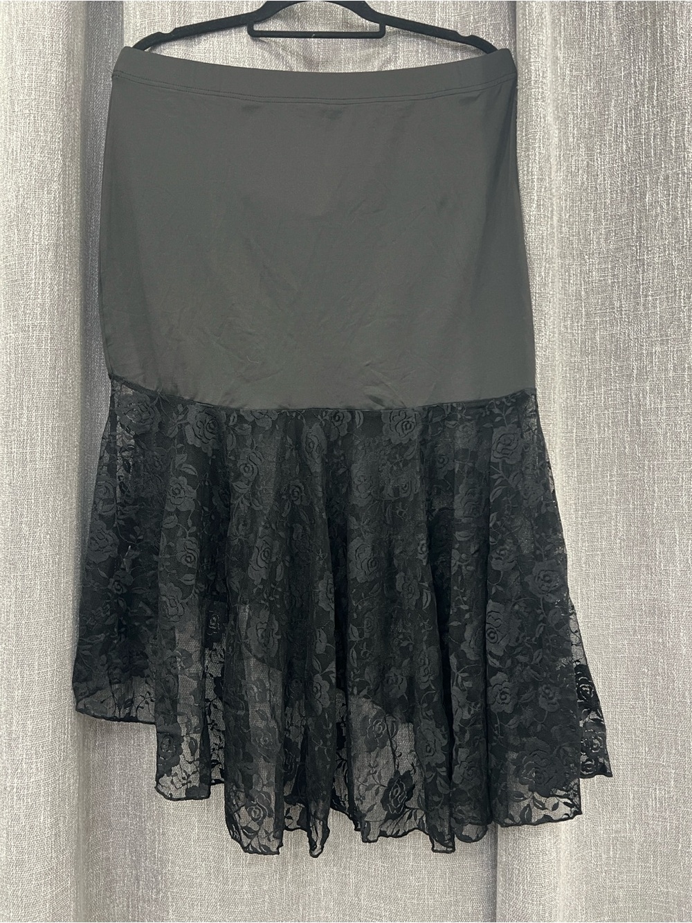Source Unknown Black Lace High-Low Skirt